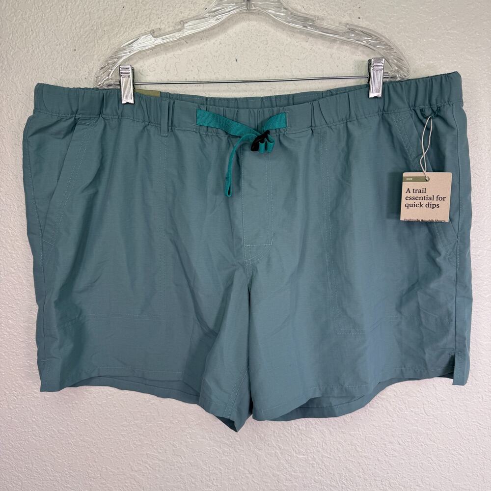 REI Trailmade Amphib Shorts Mens XXL Belted Ripstop Hiking Swim Tundra Teal 2XL